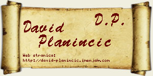 David Planinčić vizit kartica